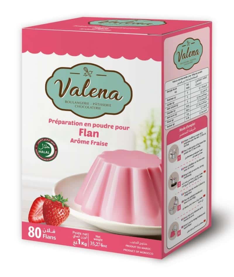 Flan sucré fraise Valena |1 kg